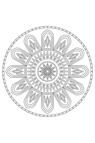 Twelve pointed arch windows with three nested frames, oval inserts and circular tracery around a petal center.